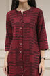 Maroon Cotton Ikat Straight Kurta image number 1