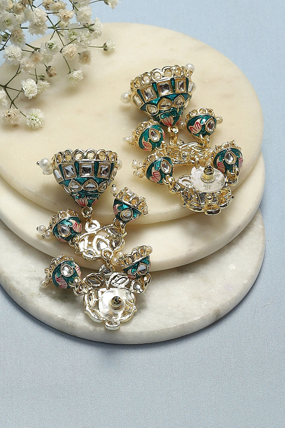 Blue Brass Earrings image number 2