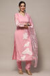 Baby Pink Organza Unstitched Suit set image number 7