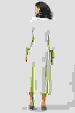 Ecru LIVA A-Line Fusion Printed Dress image number 6