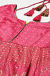Fuchsia Anarkali Art Silk Printed Kurta image number 1