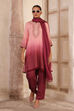 Peach Viscose Blend Straight Suit Set