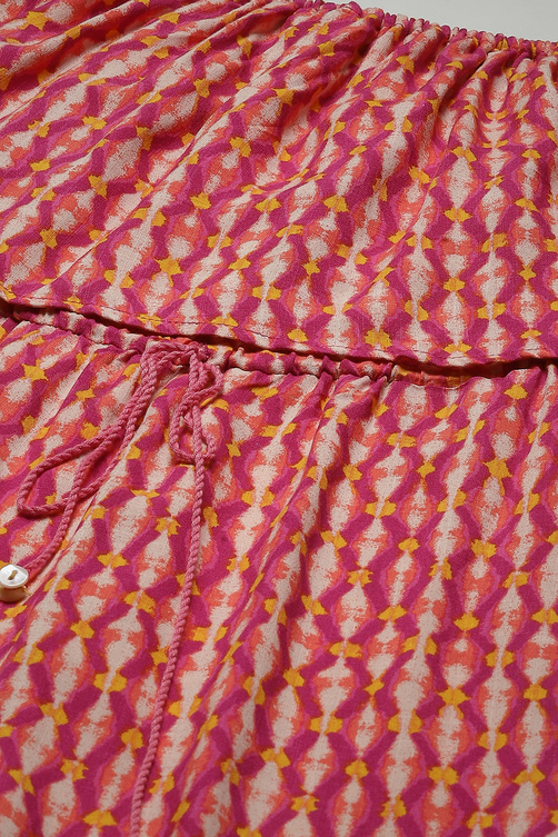 Pink LIVA Printed Jumpsuit image number 5