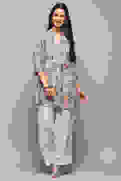 Brown Printed Straight Short Kurta image number 0