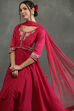 Rohit Bal Pink Silk Chanderi Floral Anarkali Suit Set image number 6