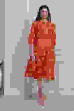 Orange Cotton Straight Kurta image number 5