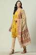 Lime Green Cotton Unstitched Suit Set image number 5