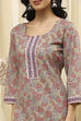 Green Cotton Screen Print Unstitched Suit Set image number 2