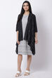 Grey Kurta And Lapel Cascade Yarndyed Shrug image number 2