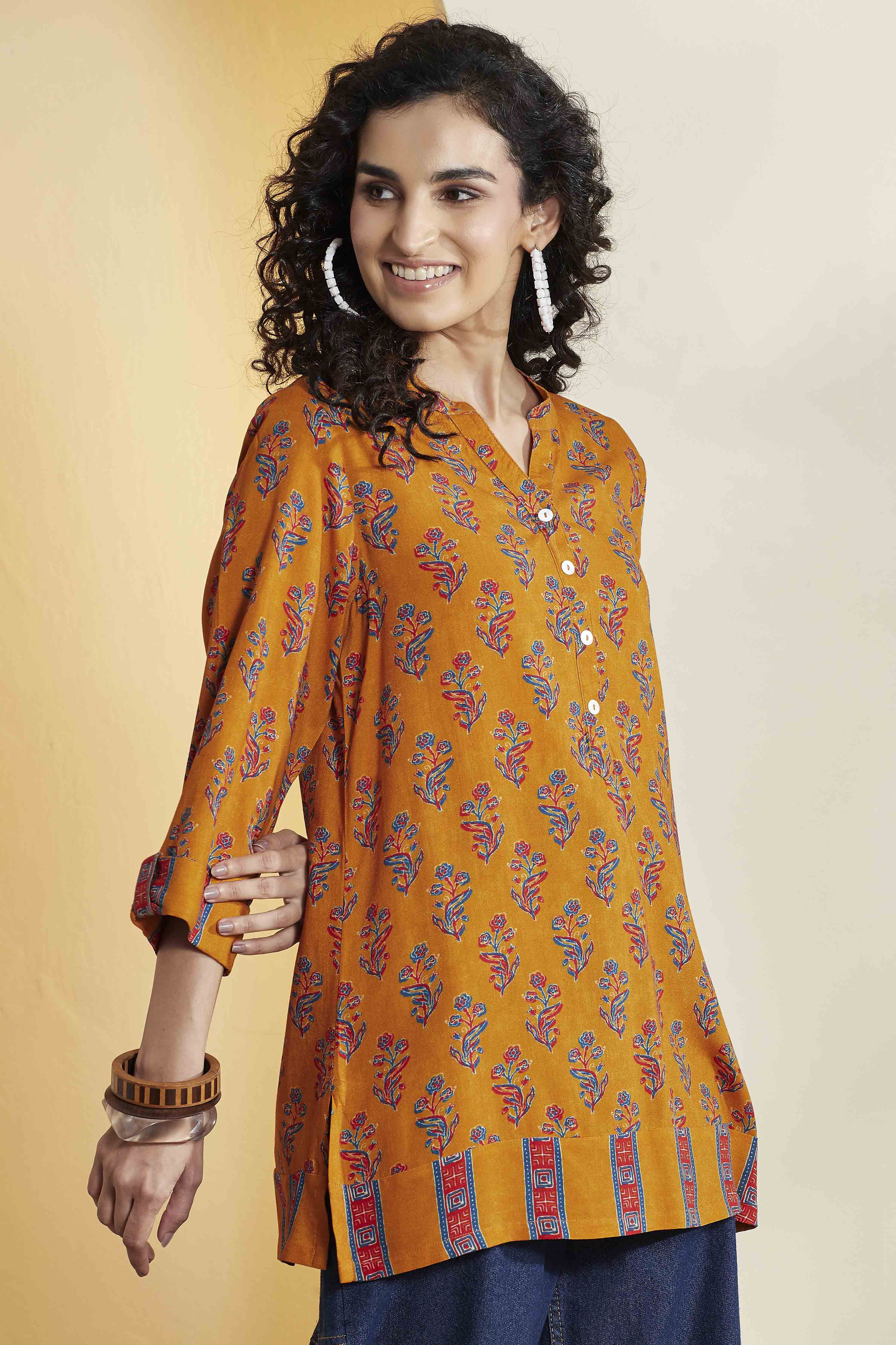 Indigo Viscose Rayon Straight Kurta image number 3