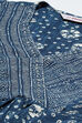 Indigo LIVA Flared Printed Short Kurti image number 1