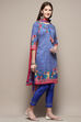 Black Cotton Straight Kurta Slim Pant Suit Set image number 6