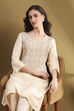 Off White Viscose Blend Straight Set image number 7
