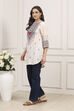 Ecru LIVA Straight Printed Kurti image number 2