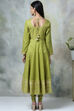 Green Cotton Kalidar Kurta Churidar Suit Set image number 6