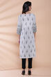 Turquoise Cotton Straight Kurta image number 6