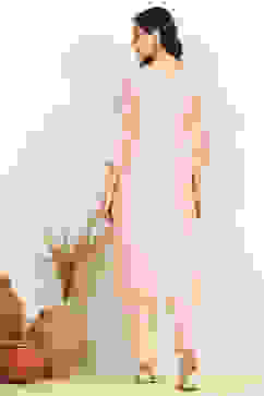 Off White Chanderi Machine Embroidered Unstitched Suit Set image number 5