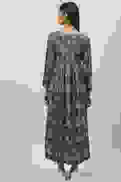 Charcoal Flared Printed Dress image number 4