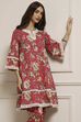 Pink Cotton Floral Straight Co-ord Set