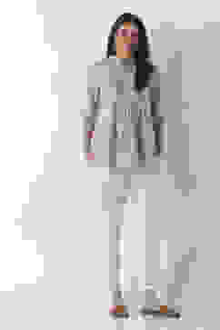 Off White Cotton Slim Pants image number 7