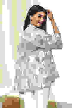 White Cotton Printed Relaxed Fit Shirt image number 3