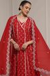 Mehndi Green Chanderi Embroidered Kalidar Suit Set image number 6