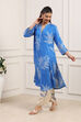 Blue LIVA Straight Printed 2 Piece Set image number 3