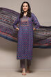 Blue Cotton Unstitched Suit Set image number 1