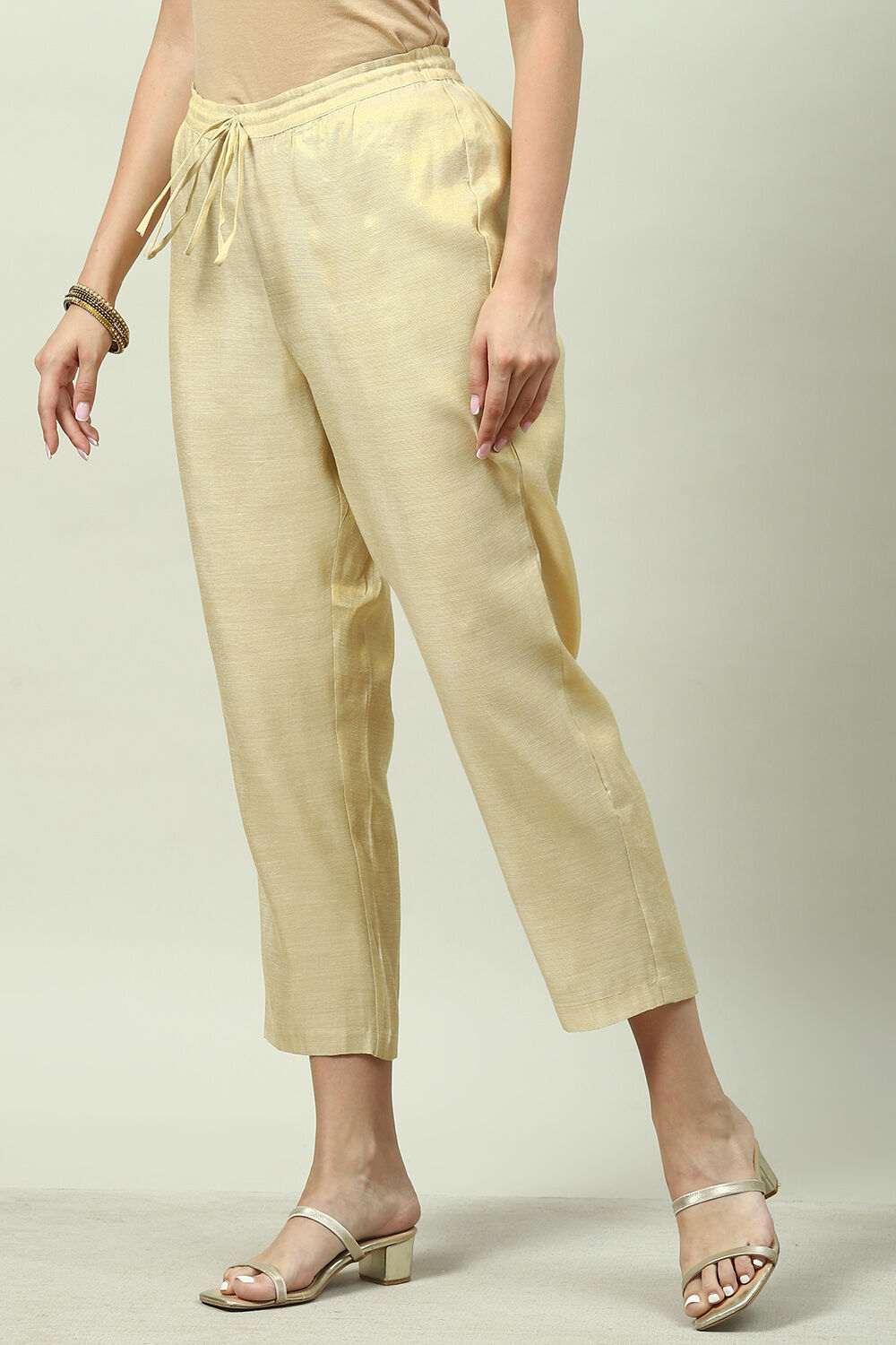 Beige Cotton Pants image number 2