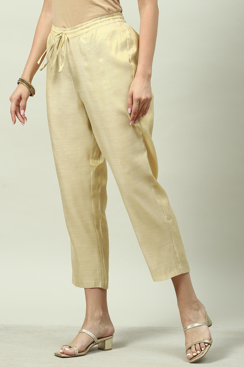 Beige Cotton Pants image number 2