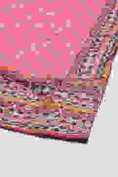 Fuchsia Cotton Anarkali Kurta Churidar Suit Set image number 3