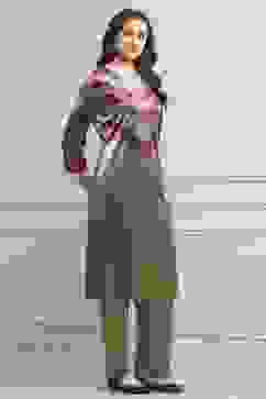 Mint Green Blended Straight Printed Kurta Pants Set image number 5