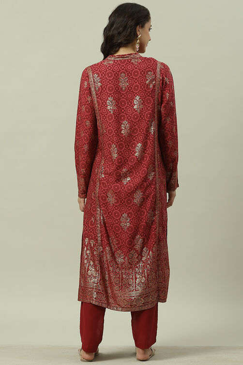 Green Rayon Straight Printed Kurta image number 4