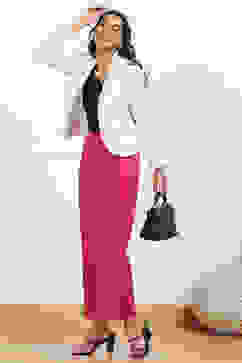 Fuchsia Solid Relaxed Fit Pants image number 0