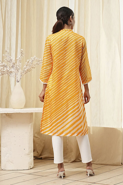 Coral Polyester Straight Kurta image number 3
