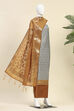 Sea Green Chanderi  Unstitched Suit Set image number 4