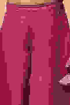 Pink Polyester Blend Flared Kurta Set image number 2