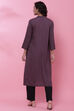 Blue Rayon A-Line Kurta image number 4