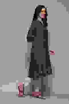 Navy Cotton Straight Yarndyed Kurta image number 4