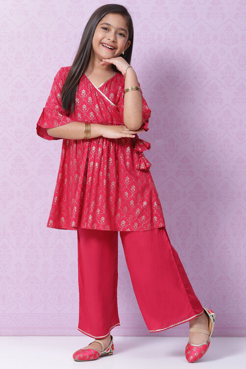 Lime Yellow Rayon Flared Printed Kurta image number 0