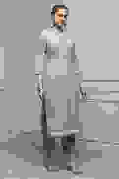 Blue Cotton Hand Block Print Unstitched Suit Set image number 6