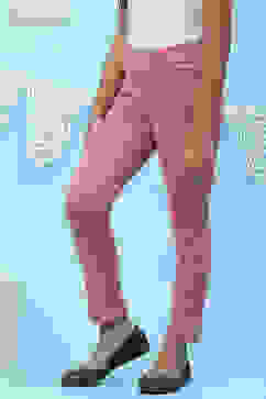 Onion Pink Straight Poly Span Girls Bottom Wear image number 3