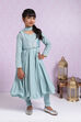 Sea Blue Poly Viscose Anarkali Suit image number 4