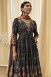 Ecru Cotton Printed Anarkali Suit Set image number 1