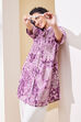 Purple Cotton Printed A-Line Kurta image number 7