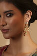 White Gold Plated Brass Drop Earrings image number 1