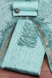 Blue Tussar Printed Unstitched Suit Set image number 0