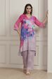 Lilac Printed Straight Kurta Set image number 6
