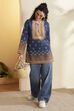 Blue Polyester Straight Kurti image number 0