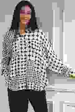 Ivory Viscose Asymmetric Printed Top image number 0